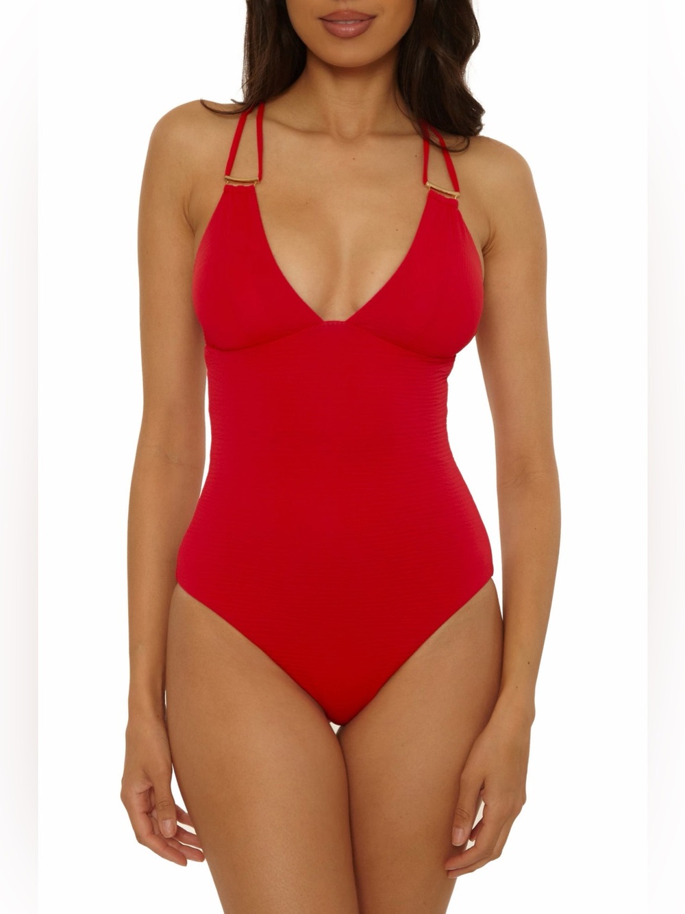 BECCA Riviera One-Piece Swimsuit Apple Red Size M NWOT